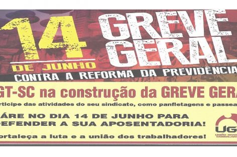 UGT-SC NA CONSTRUÇÃO DA GREVE GERAL